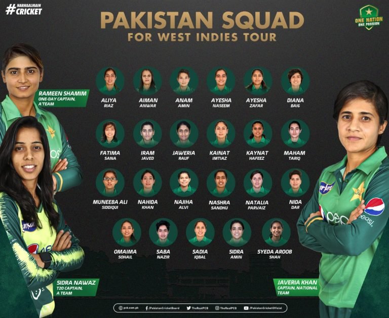 Pakistan women sides Announced to tour West Indies
