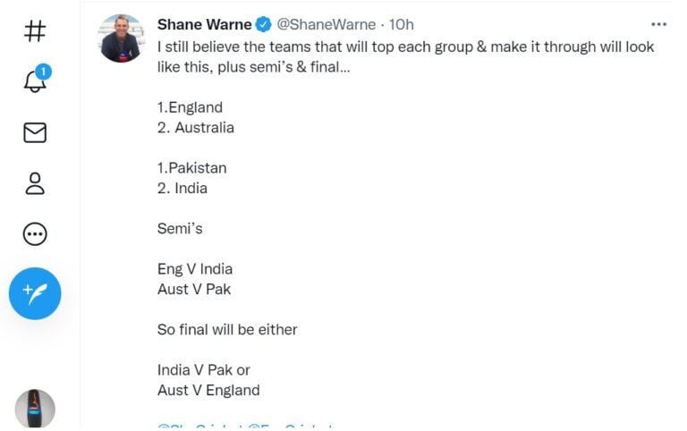 Shane Warne questioned on team Selection but Believe in Australia to be Semi Finalist along with Pakistan, India and England