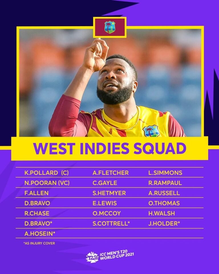 Akeal Hosein approved as replacement for Fabian Allen in the West Indies Squad by ICC Event Technical Committee.