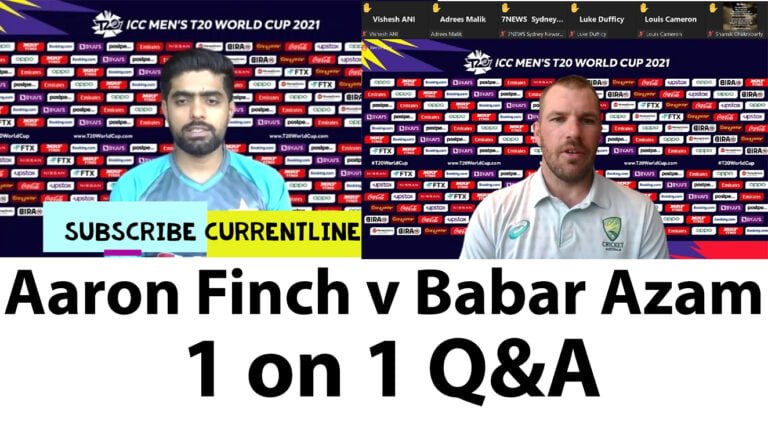 Australian Captain Aaron Finch v Pakistan Captain Babar Azam 1on1 before Semi Final Match in Q&A session
