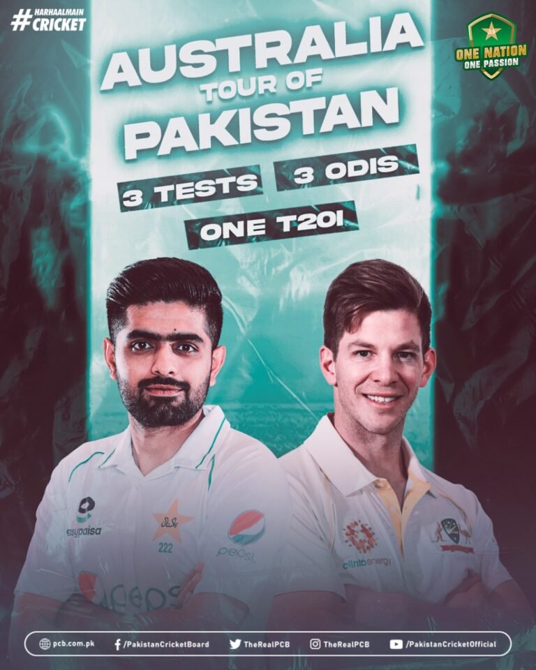 Australia Tour to Pakistan Schedule announced of three Test matches, Three ODI and one T20 from 3rd march to 5th April 2022
